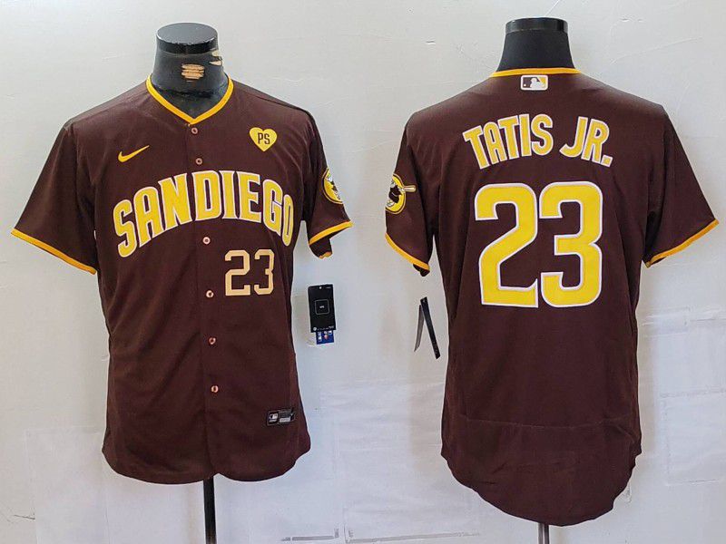 Men San Diego Padres #23 Tatis JR Brown Elite 2024 Nike MLB Jersey style 2